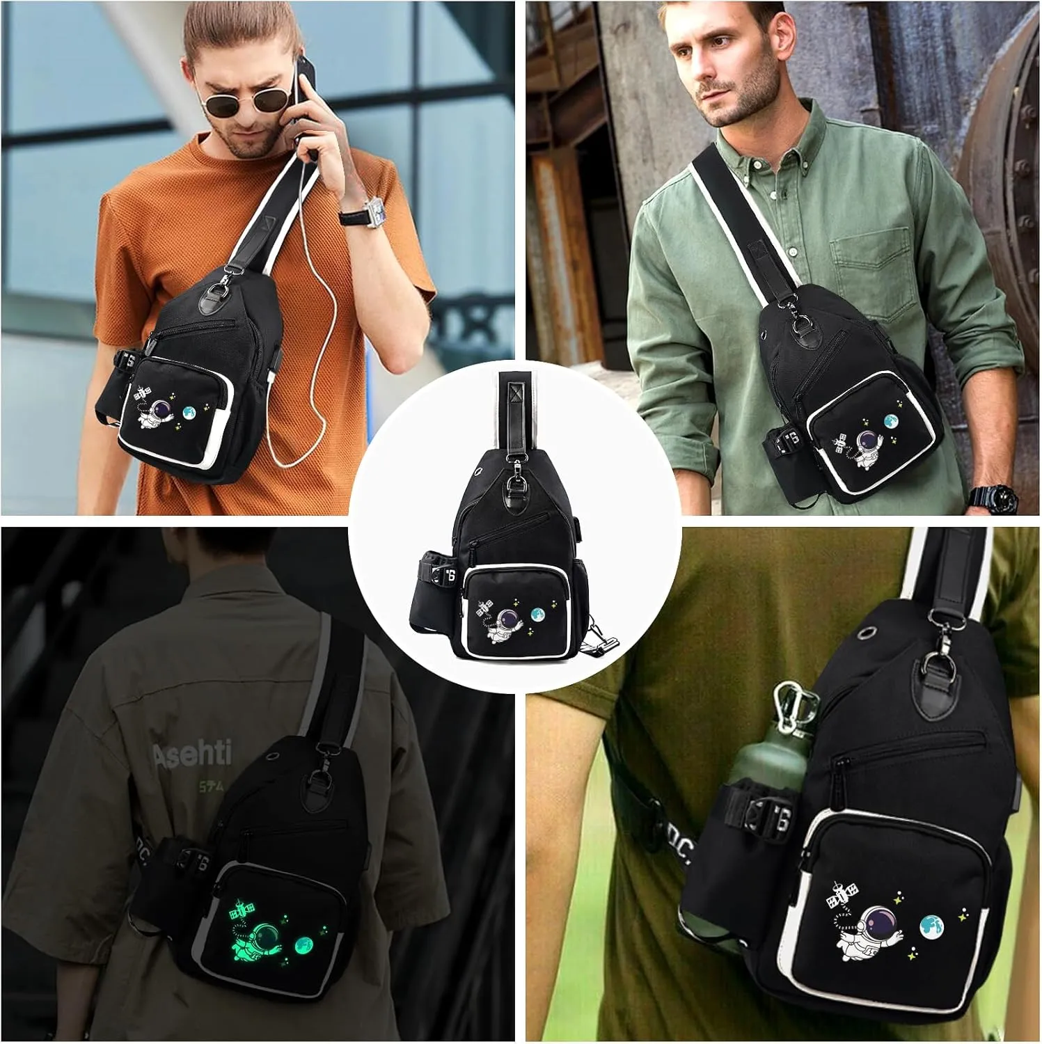Sling Bag, Crossbody Shoulder Bag for Mens Women Multipurpose Daypacks Chest Bag