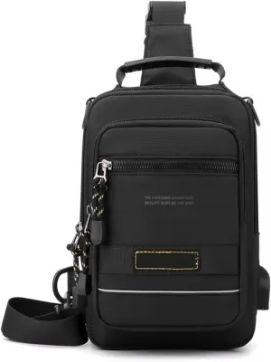 Sling Bag for Men Women, Shoulder Backpack Chest Bags Hiking Daypacks(Black)