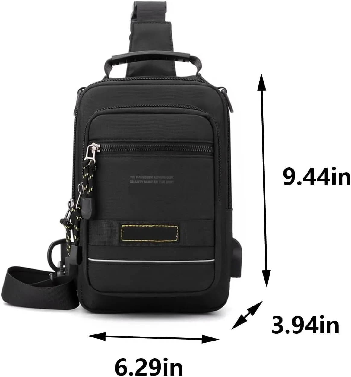 Sling Bag for Men Women, Shoulder Backpack Chest Bags Hiking Daypacks(Black)