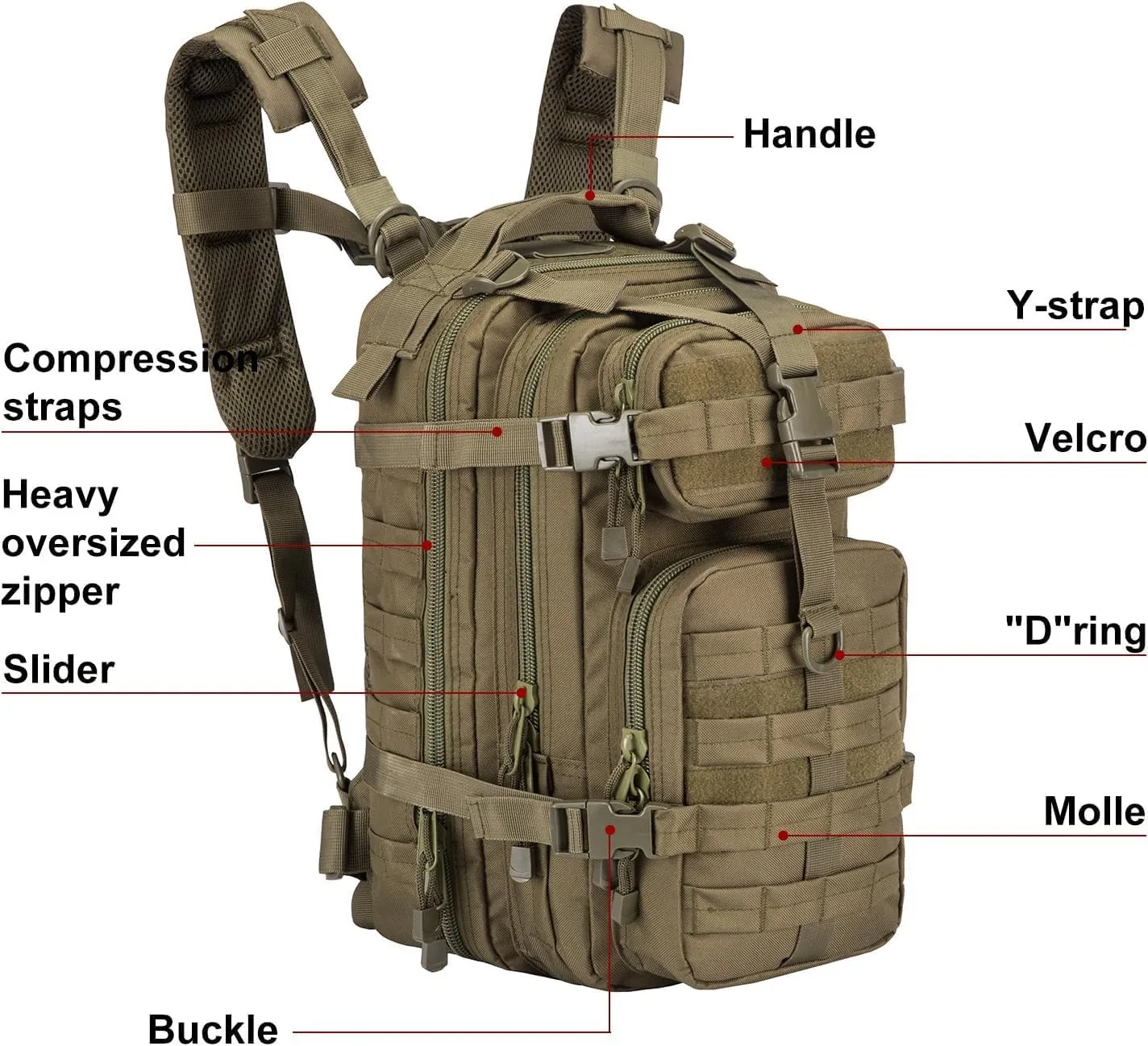 Small Military Tactical Backpack Army Assault Rucksack GYM Hiking Bug Out Bag