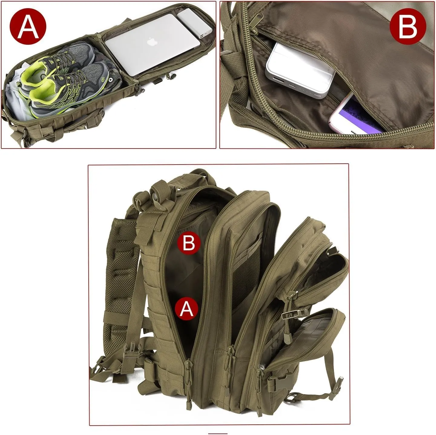 Small Military Tactical Backpack Army Assault Rucksack GYM Hiking Bug Out Bag