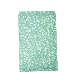 Small Paper Bag - Aqua - Winter Blossom Print