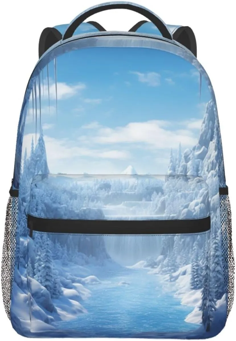 Snow Ice World Backpack for Men Women Casual Daypack Laptop Backpack Computer Bag Travel Laptop Bag