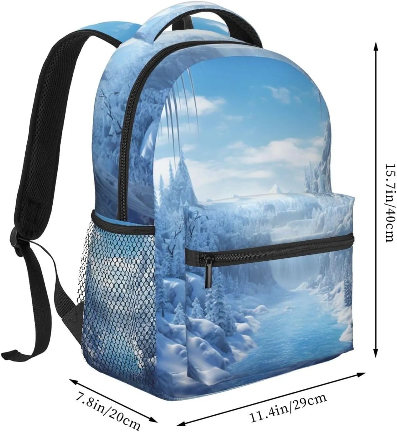 Snow Ice World Backpack for Men Women Casual Daypack Laptop Backpack Computer Bag Travel Laptop Bag
