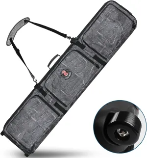 Snowboard Bag Padded, 166cm 600D Waterproof Snowboard Travel Bag with Wheels-Snowboard Bag for Air Travel,Ski Bag Adult for Skis, Boots, Snowboards, Wax, Outerwear