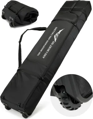 Snowboard Bag with Wheels 1680D Oxford 170cm Padded Snowboard Bag for Air Travel for Ski Boots, Helmet, Gears