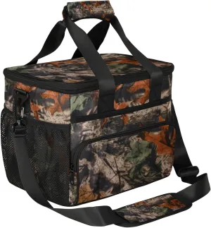 Soft Cooler Bag Forest Camo Camouflage Insulated Lunch Box for Men & Women, Large Leakproof Lunch Bag Portable Beach Cooler for Work, Picnic, Road Trips,Fishing, Travel, Camping,A-1