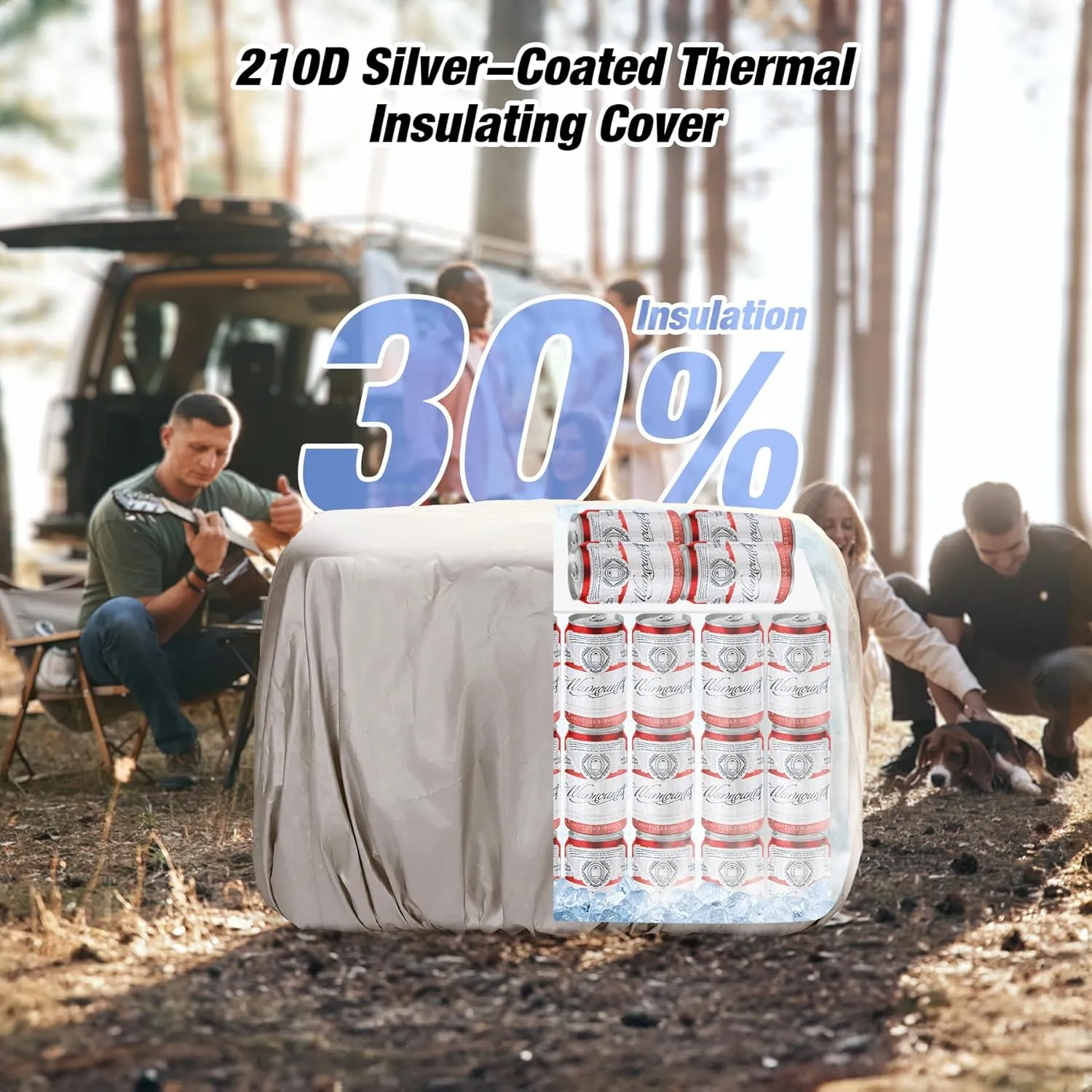 Soft Cooler Bag Insulated Leakproof 48/75 Cans Collapsible w/Insulating Cover&Leakproof PVC Bag, Large Travel Cooler, Soft Sided Coolers for Picnic, Camping, Beach, Trip