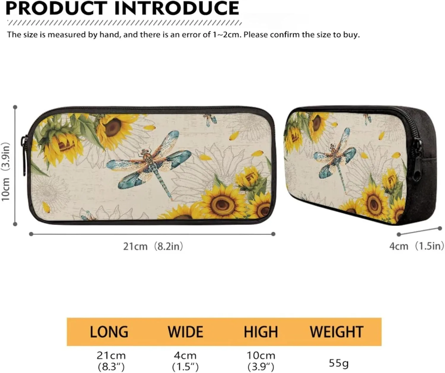 Suobstales Dragonfly Sunflower Print Backpack for Girls Boys Kids 4 Pack School Bag with Lunch Box Pencil Case Water Bottle Sleeve Set Middle High School Bookbag Travel Daypack Satchel Shoulder Bags