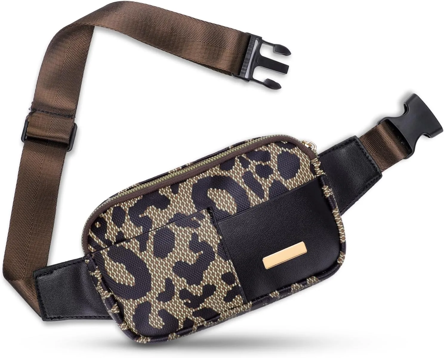 SUOSDEY Belt Bag for Women Mini Leather Crossbody Fanny Packs for Women Fashion Waist Packs Everywhere Waist Bag with Adjustable Strap for Running Travel