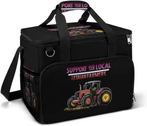 Support Your Local Lesbian Farmers Leakproof Camping Backpack Travel Cooler Bag Beach Food Storage Lunch Pack