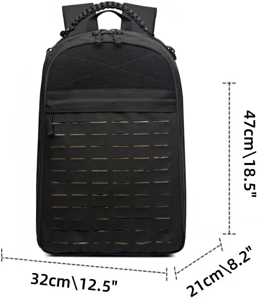 Tactical Assault Backpack，Heavy duty zipper，Travel Laptop Backpacks，Hiking Backpack military backpack, Rucksack. (Black)