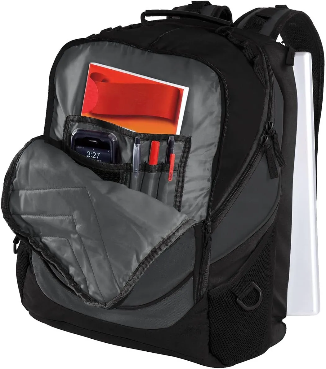 TEEAMORE Custom Travel Laptop Backpack Add Your Embroidered Monogram Computer Water Resistant Bag Dark Charcoal Black