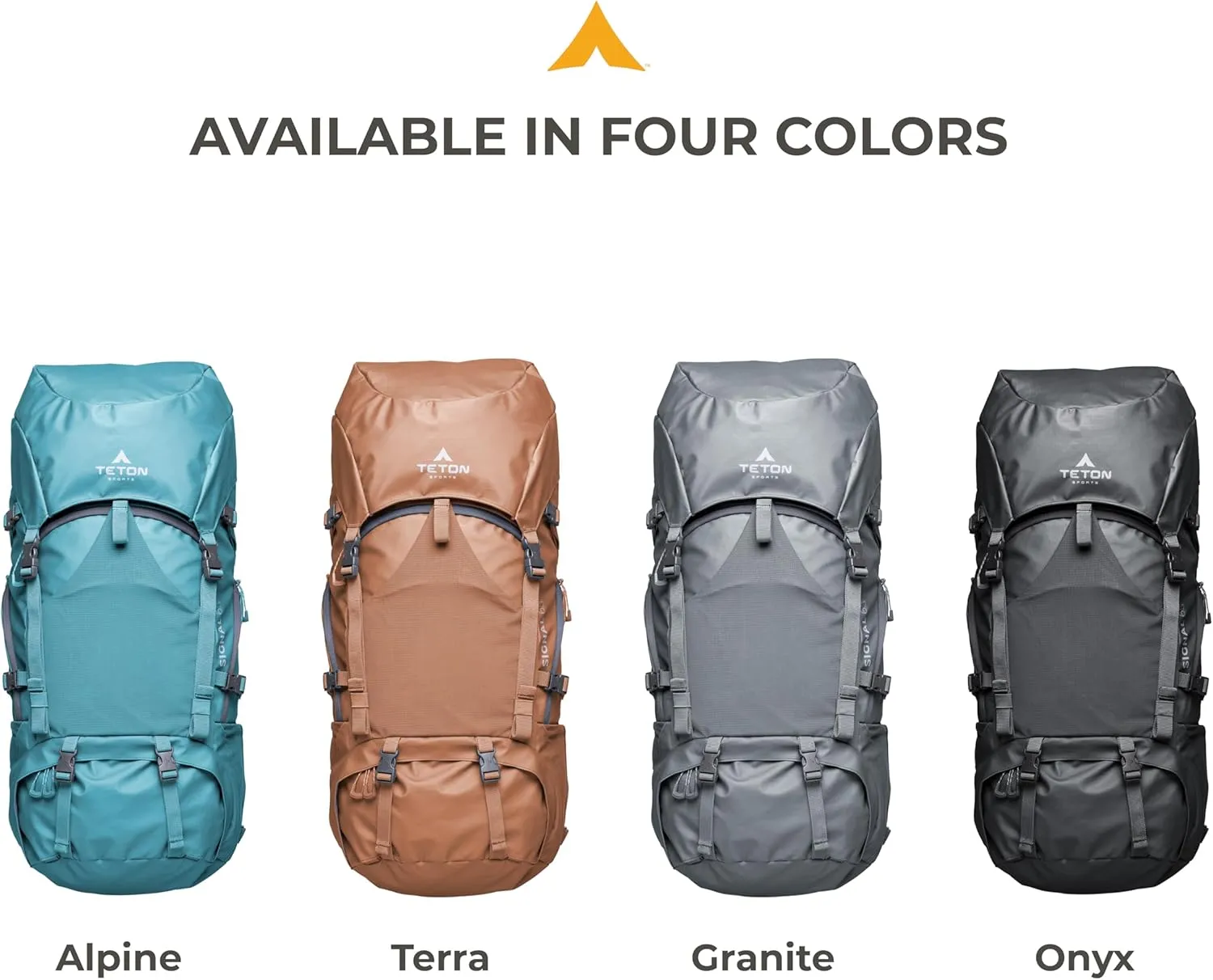 Teton 65L Signal backpack, durable and ready for hiking, camping or backpacking. Perfect lightweight travel bag with more room than you think, Granite