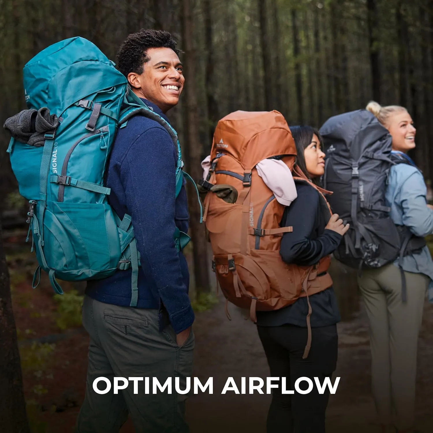 Teton 65L Signal backpack, durable and ready for hiking, camping or backpacking. Perfect lightweight travel bag with more room than you think, Granite