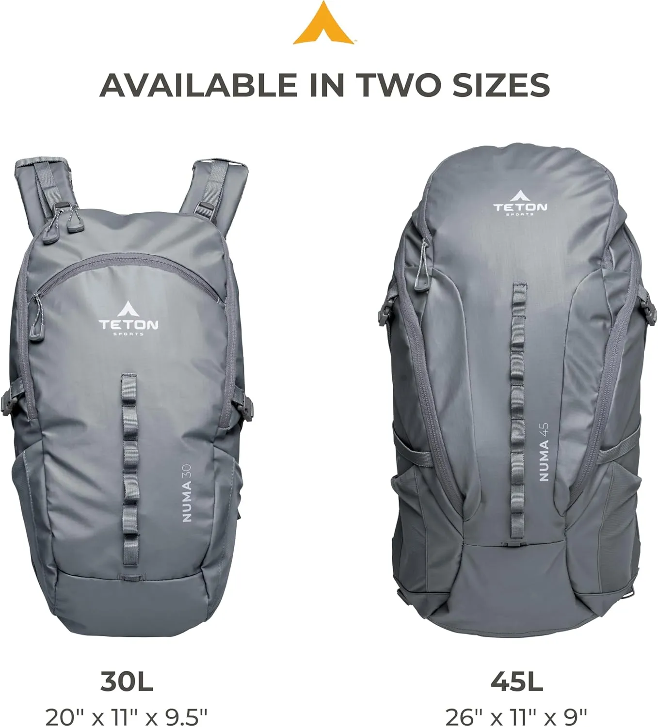 TETON Sports Numa backpack, sleek design, durable and ready for hiking, camping or backpacking. Lightweight with more room than you think. Perfect bugout bag. 30L, Onyx