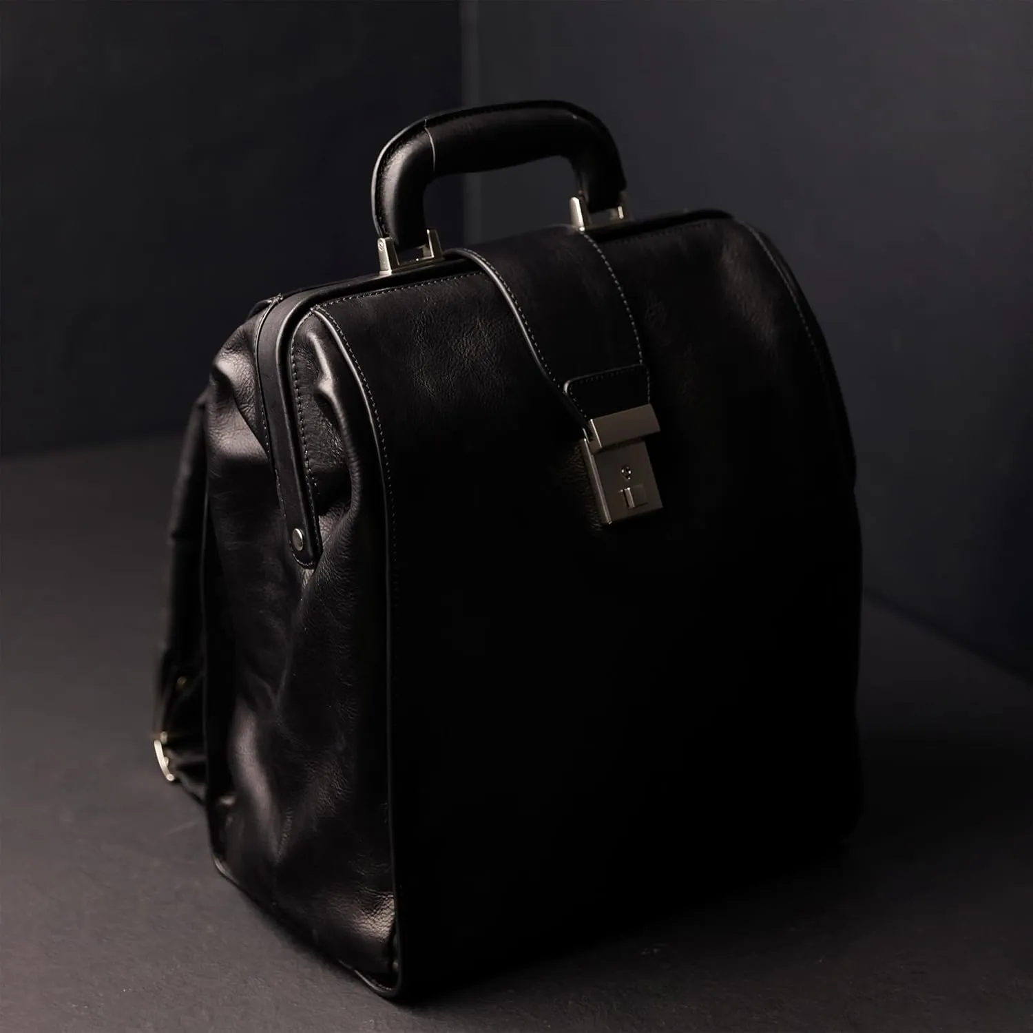 Time Resistance Leather Backpack for Men and Women - Business Rucksack Laptop Bag (Black)