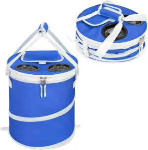 Tirrinia Large Pop-Up Cooler Bag- Insulated Collapsible Cooler with Flat Drink Table, Lightweight and Portable Ice Round Cooler for Travel, Fishing, Picnics, Hiking, Camping and Beach,Black