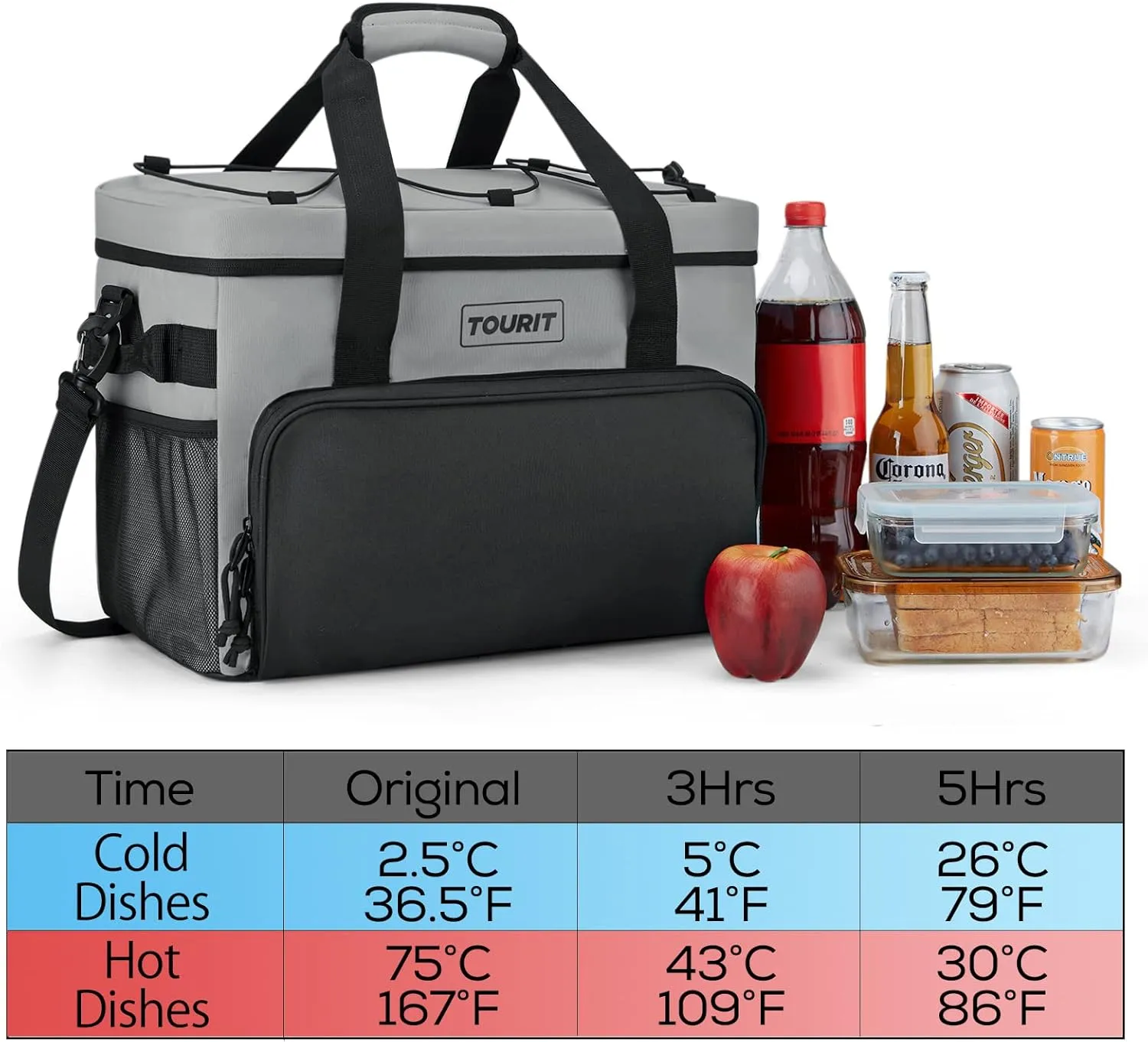 TOURIT Cooler Bag 24/35/46-Can Insulated Soft Cooler Portable Cooler Bag 14.6/24/32L Large Lunch Cooler for Picnic, Beach, Work, Trip