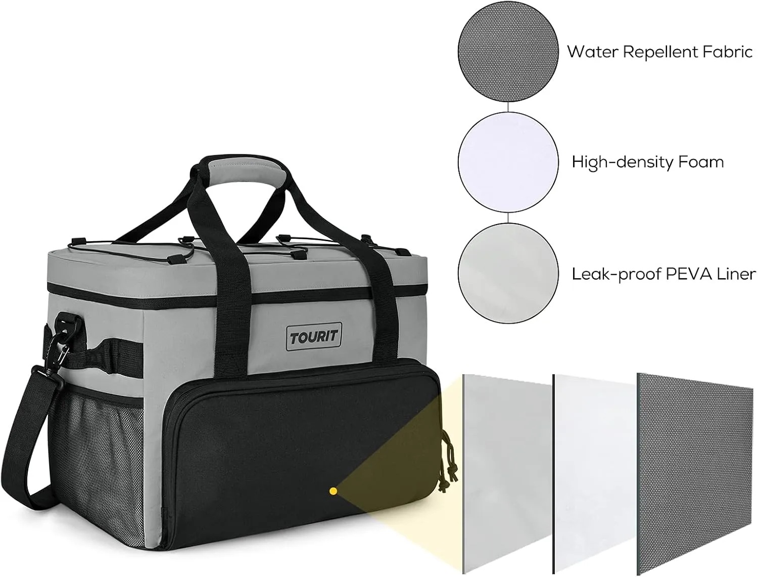 TOURIT Cooler Bag 24/35/46-Can Insulated Soft Cooler Portable Cooler Bag 14.6/24/32L Large Lunch Cooler for Picnic, Beach, Work, Trip