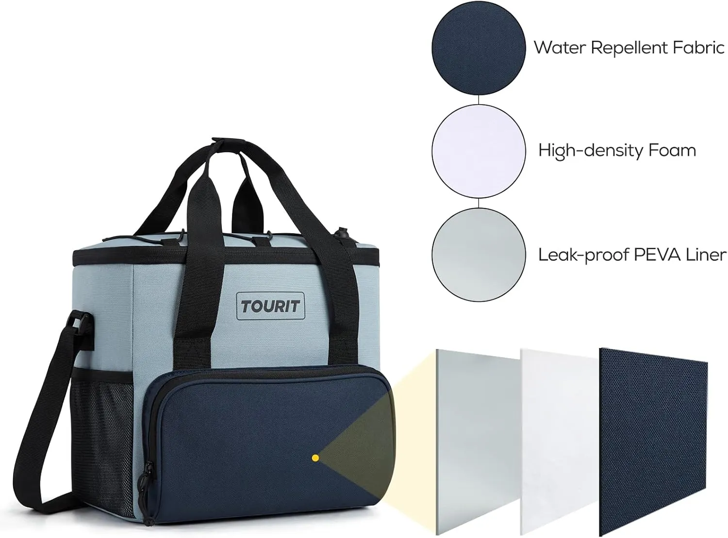 TOURIT Cooler Bag 24/35/46-Can Insulated Soft Cooler Portable Cooler Bag 14.6/24/32L Large Lunch Cooler for Picnic, Beach, Work, Trip