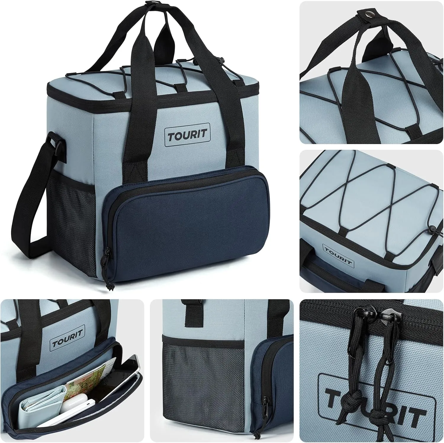 TOURIT Cooler Bag 24/35/46-Can Insulated Soft Cooler Portable Cooler Bag 14.6/24/32L Large Lunch Cooler for Picnic, Beach, Work, Trip