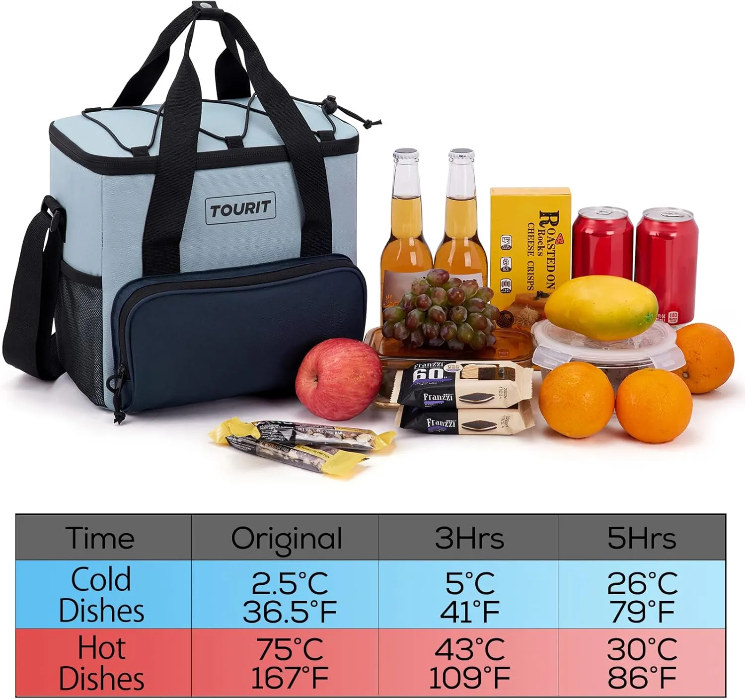 TOURIT Cooler Bag 24/35/46-Can Insulated Soft Cooler Portable Cooler Bag 14.6/24/32L Large Lunch Cooler for Picnic, Beach, Work, Trip