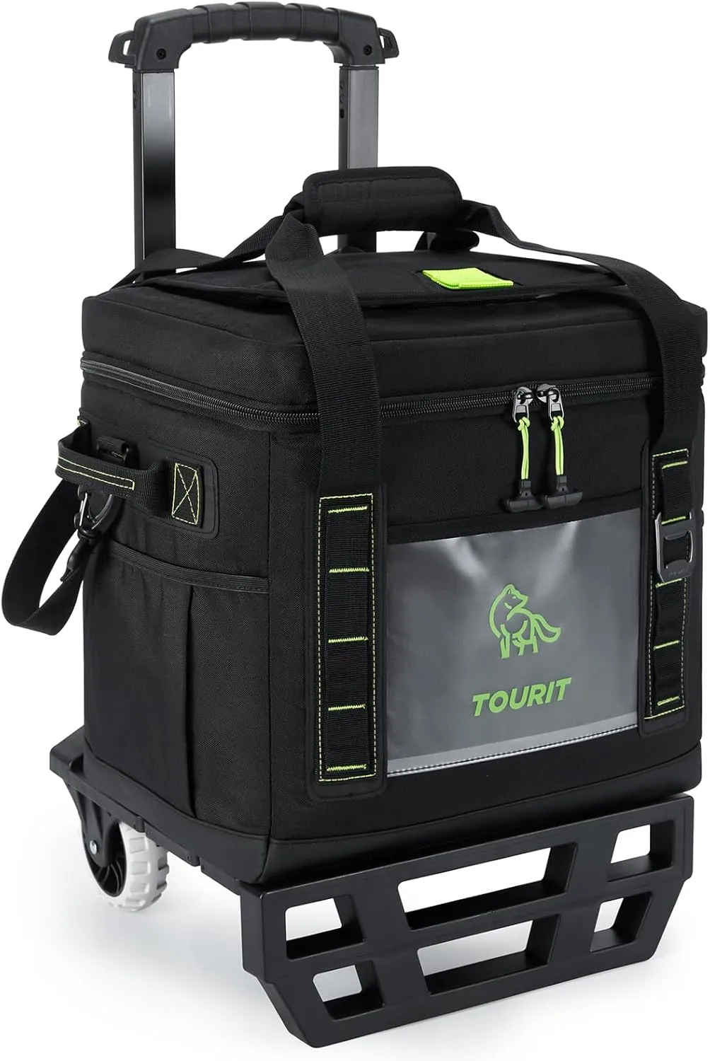 TOURIT Portable 50-Can Collapsible Rolling Soft Cooler with 29L Space & Reinforced All-Terrain Cart with Wheels Easy Transportation, Large Leakproof Travel Beach Ice Chest for Grocery Shopping