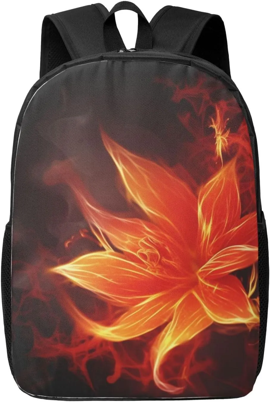 Travel Backpack Flaming Fire Flowers Laptop Backpack for Women Men Casual Rucksack Fashion Computer Bag