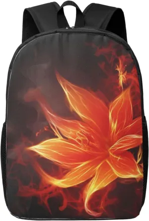 Travel Backpack Flaming Fire Flowers Laptop Backpack for Women Men Casual Rucksack Fashion Computer Bag