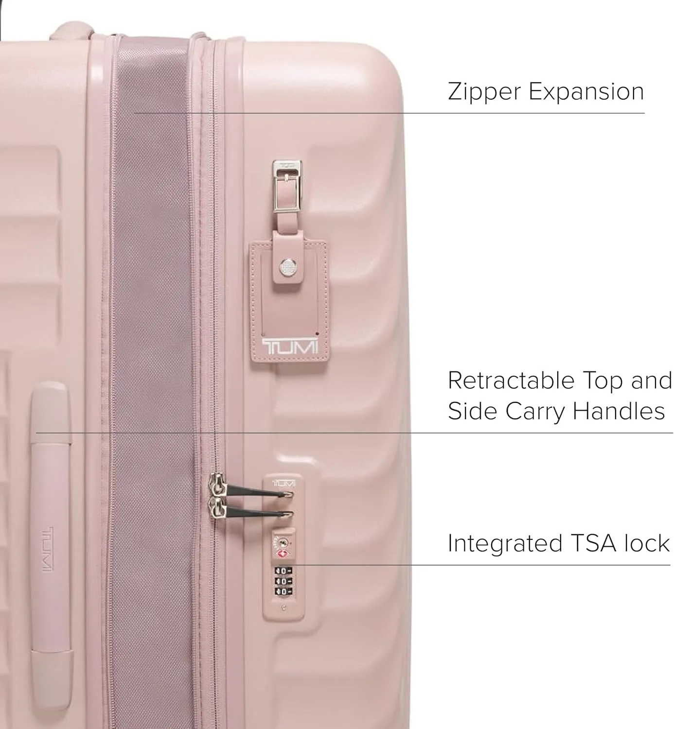 TUMI - 19 Degree Extended Trip Expandable 4 Wheeled Packing Case - Hard Shell Suitcase - Roller Suitcase Checked Bag - Mauve Texture