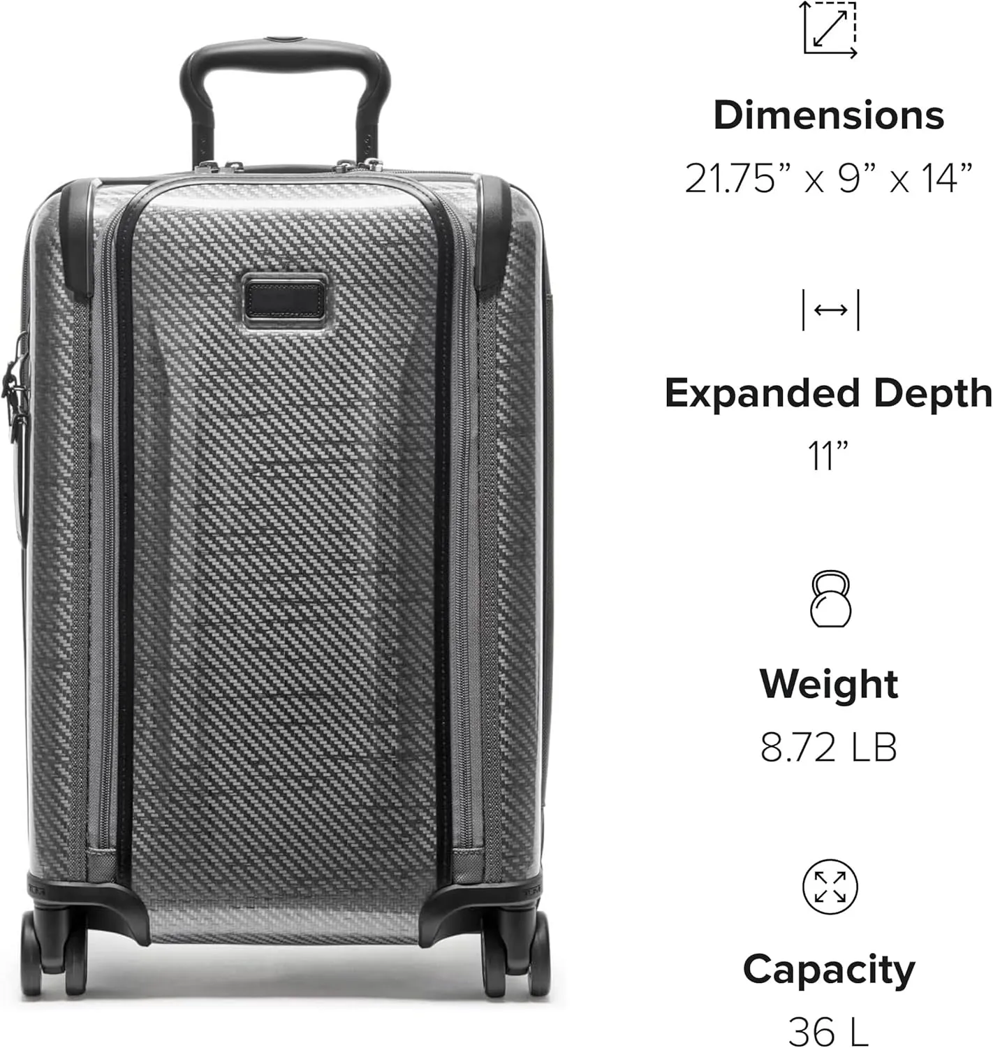 TUMI - Tegra-Lite 4 Wheel Luggage - Highly Durable Suitcase, Flexible Shell, Sleek and Lightweight Men's and Women's Expandable Rolling Bag - International, T-Graphite
