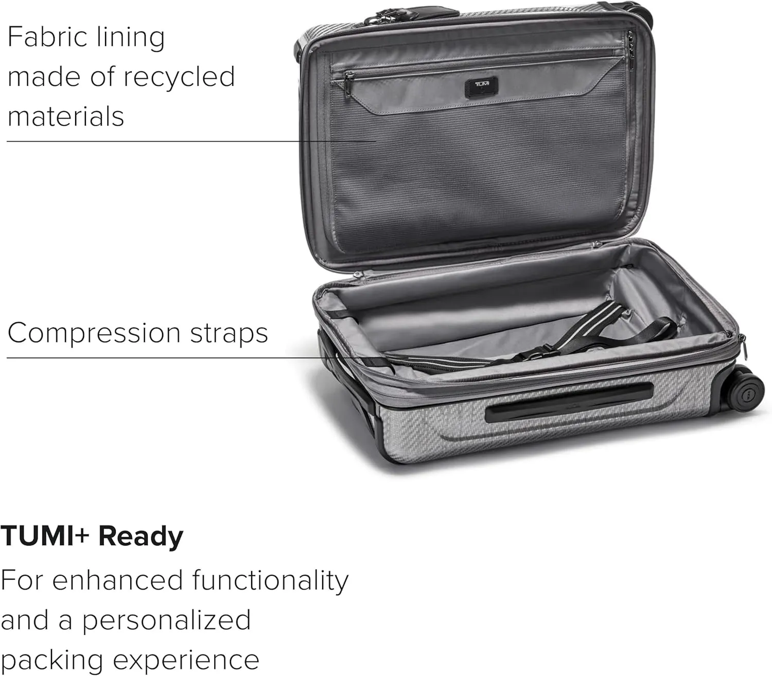 TUMI - Tegra-Lite 4 Wheel Luggage - Highly Durable Suitcase, Flexible Shell, Sleek and Lightweight Men's and Women's Expandable Rolling Bag - International, T-Graphite