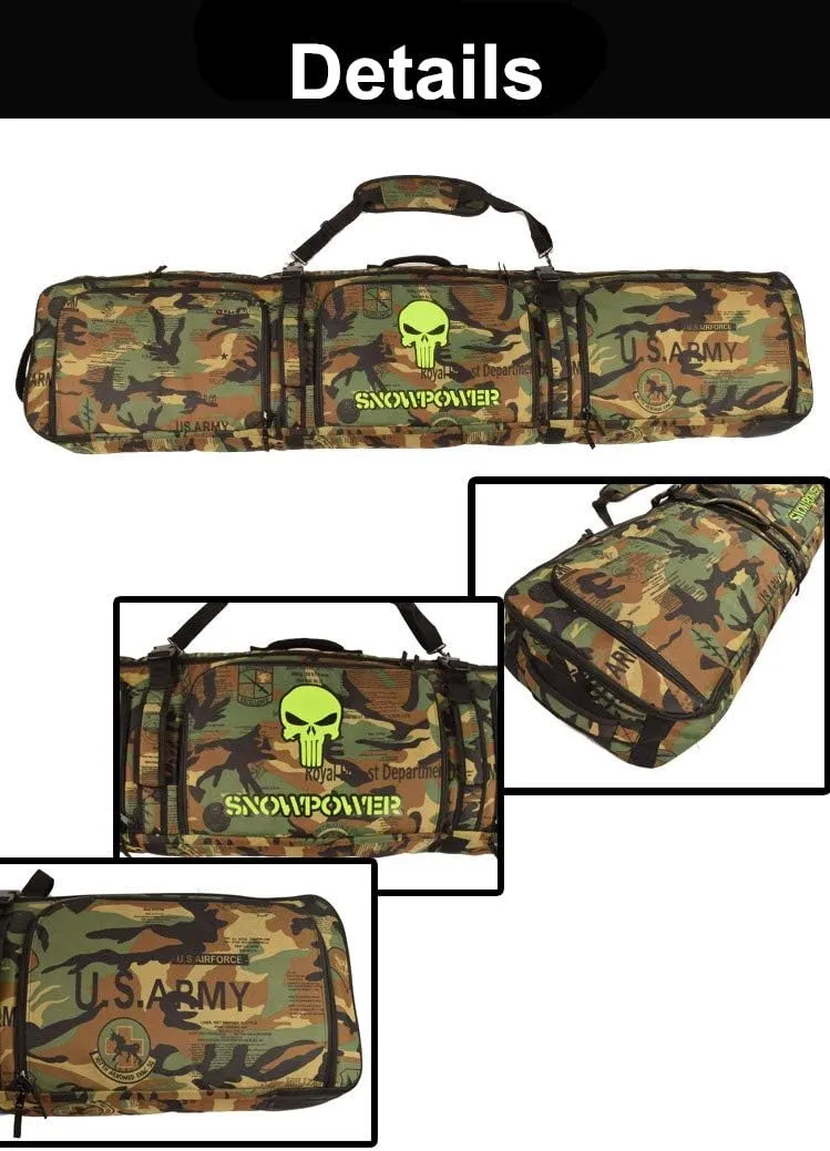 UNISTRENGH Fully Padded Snowboard Bag With Wheels Large Multi-compartment Ski Boots and Helmet Bag Perfect for Travel