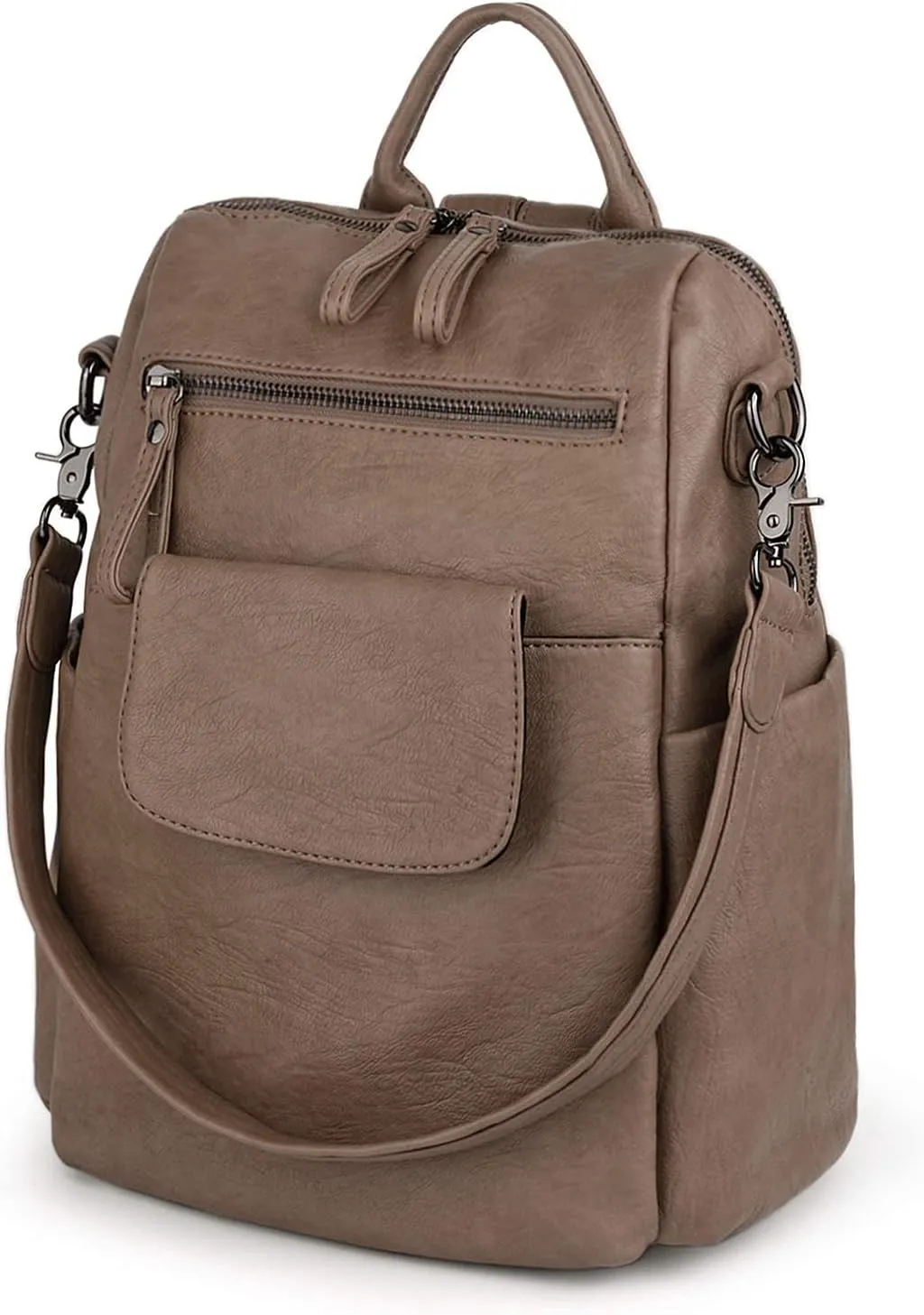 UTO Women Backpack Purse 3 ways PU Washed Leather Ladies Rucksack Shoulder Bag New Blue