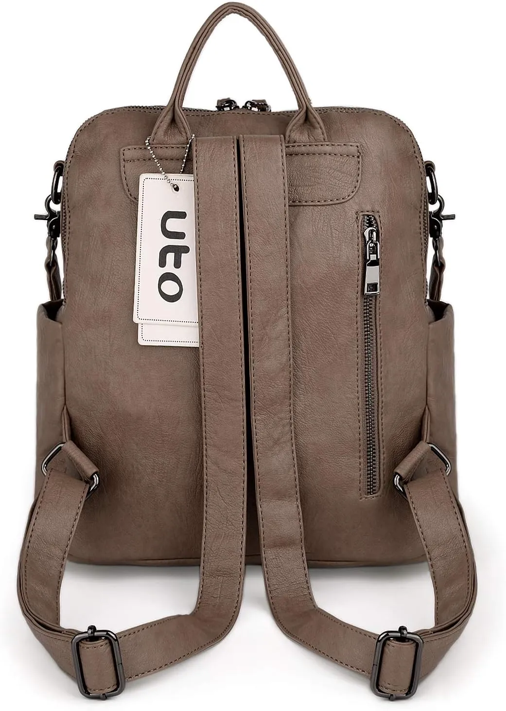 UTO Women Backpack Purse 3 ways PU Washed Leather Ladies Rucksack Shoulder Bag New Blue