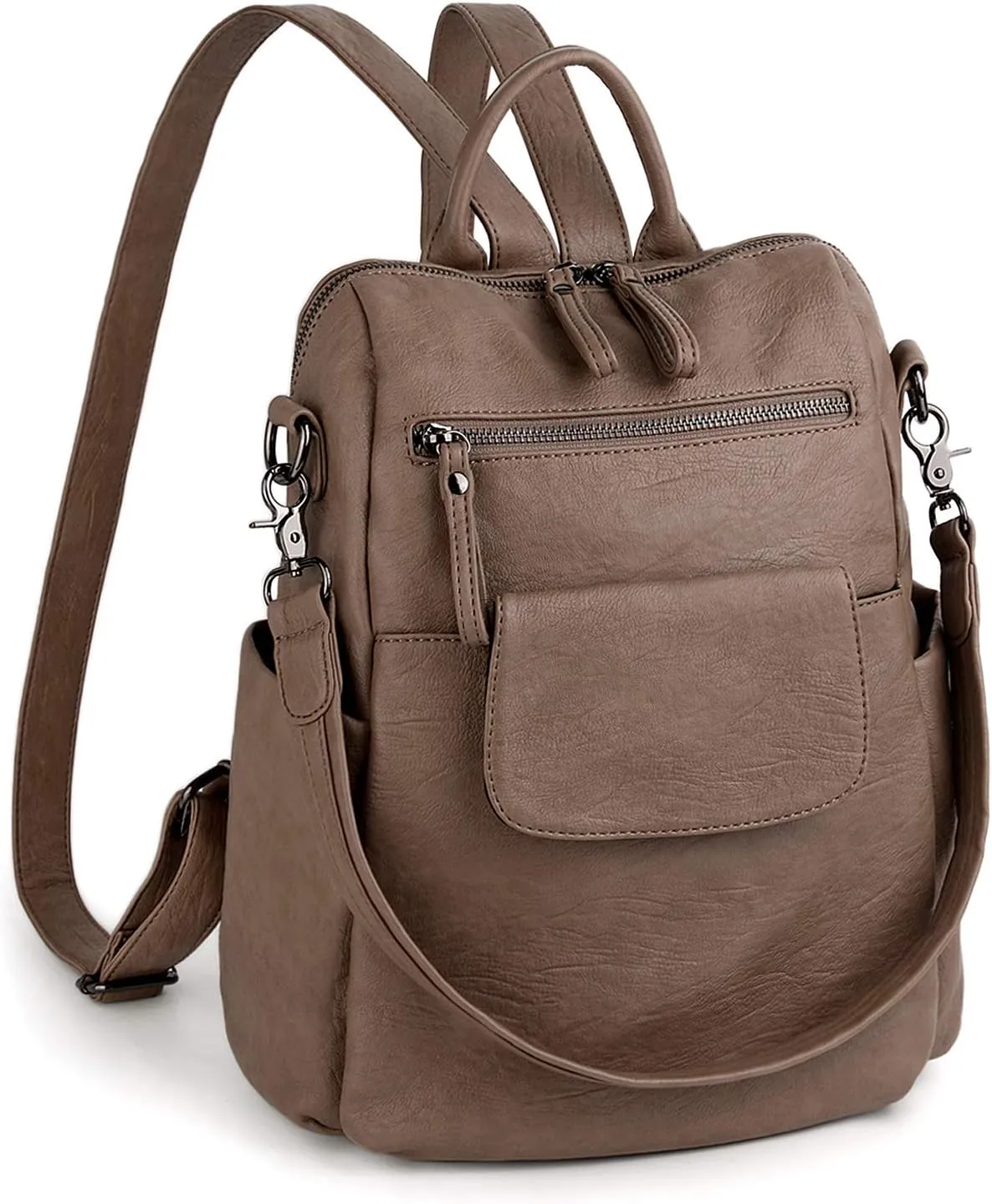 UTO Women Backpack Purse 3 ways PU Washed Leather Ladies Rucksack Shoulder Bag New Blue