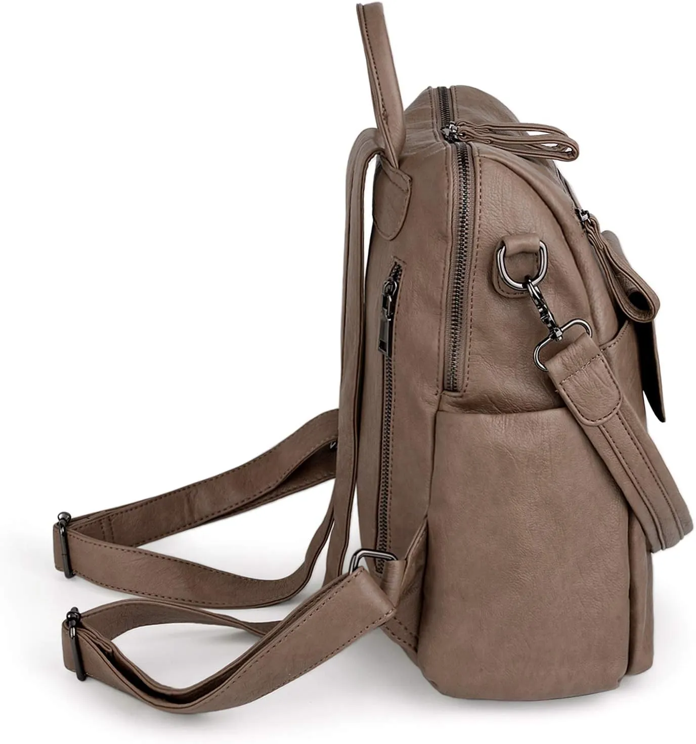 UTO Women Backpack Purse 3 ways PU Washed Leather Ladies Rucksack Shoulder Bag New Blue