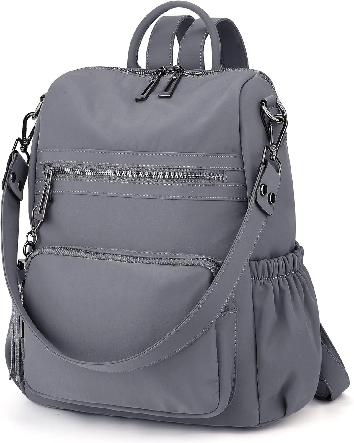 UTO Women Backpack Purse Leather Vegan Ladies Fashion Designer Rucksack Convertible Travel Shoulder Bag with Tassel
