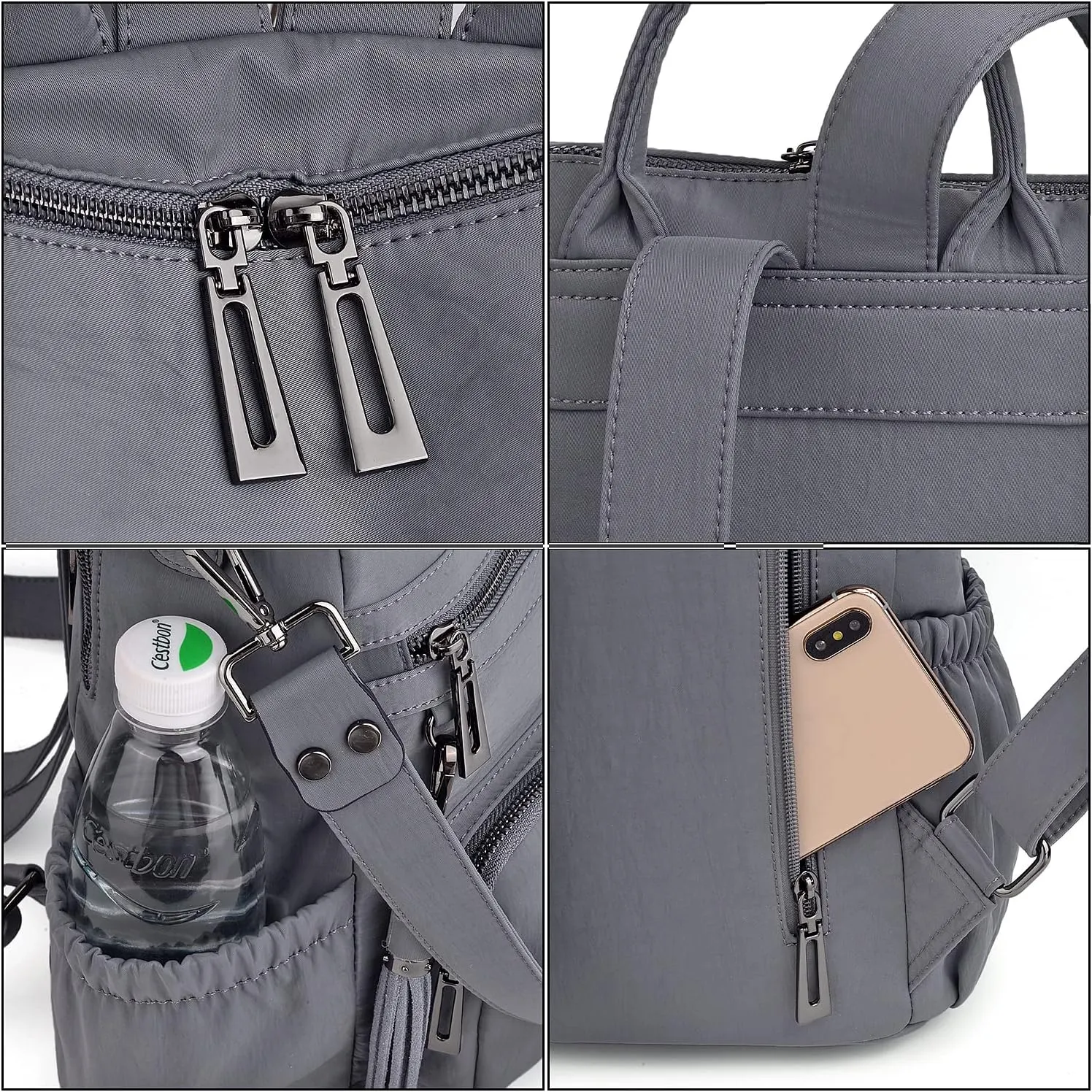 UTO Women Backpack Purse Leather Vegan Ladies Fashion Designer Rucksack Convertible Travel Shoulder Bag with Tassel