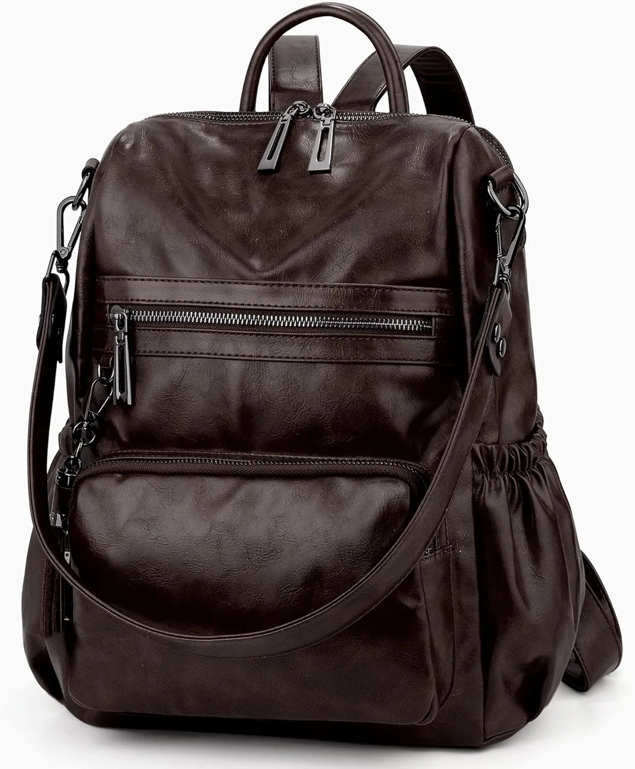 UTO Women Backpack Purse Leather Vegan Ladies Fashion Designer Rucksack Convertible Travel Shoulder Bag with Tassel