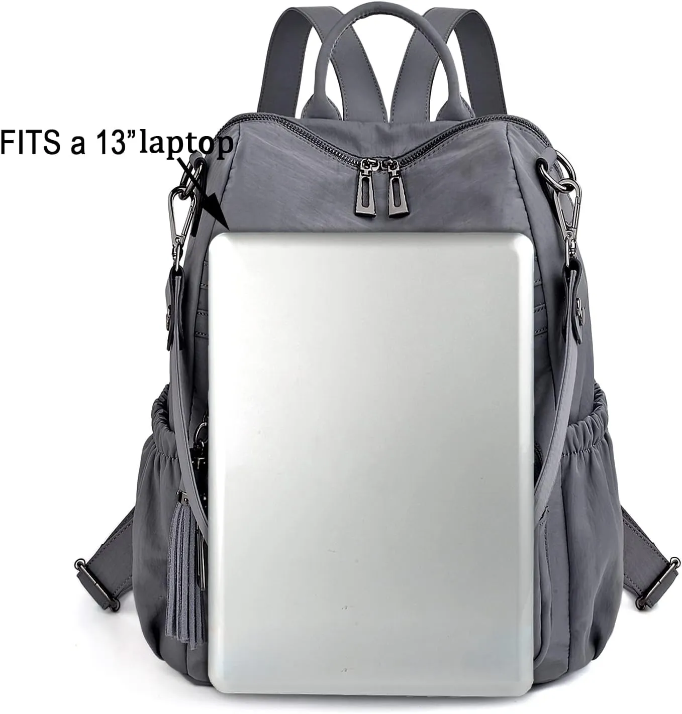 UTO Women Backpack Purse Leather Vegan Ladies Fashion Designer Rucksack Convertible Travel Shoulder Bag with Tassel