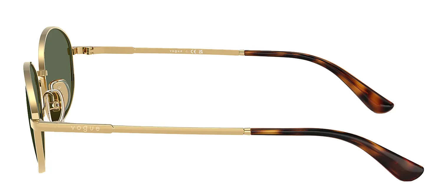 Vogue Eyewear VO 4323S 280/71 Oval Metal Gold Sunglasses with Green Lens