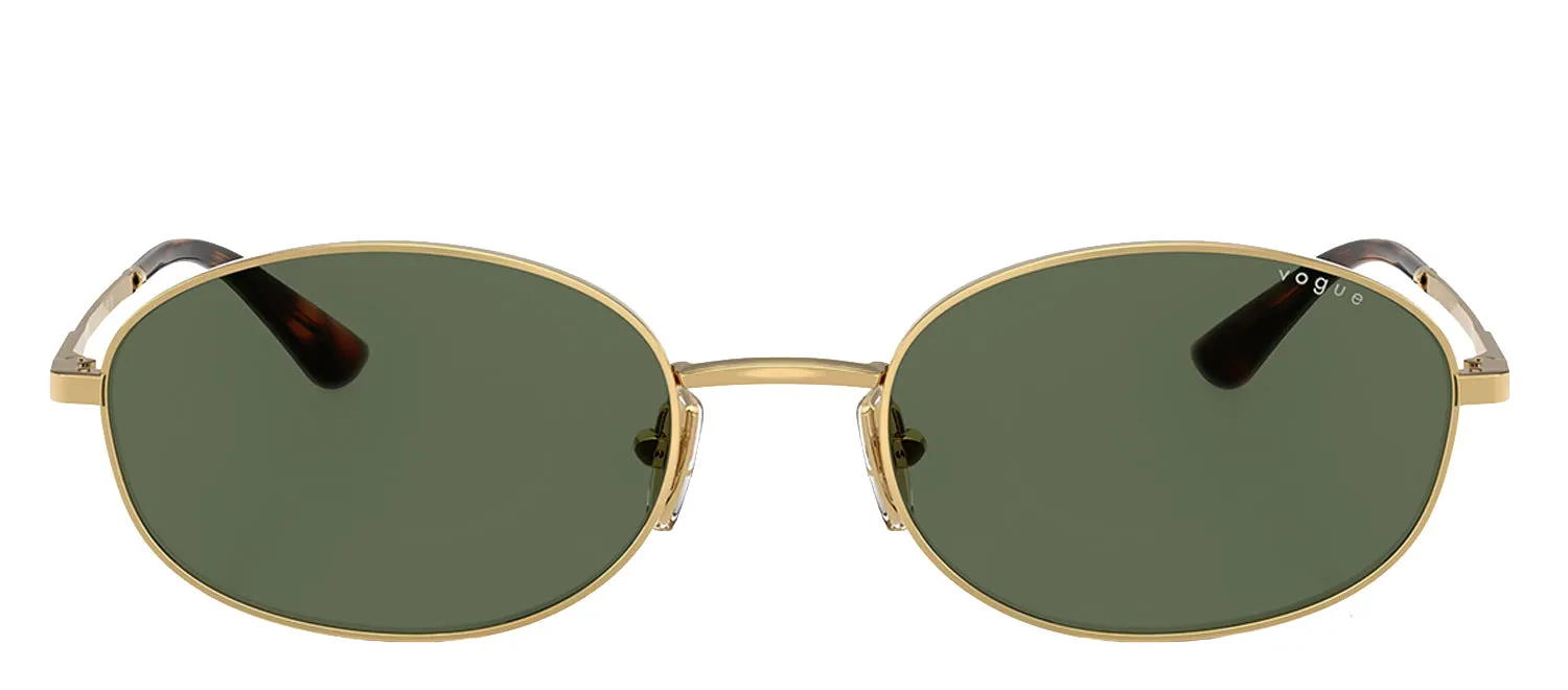 Vogue Eyewear VO 4323S 280/71 Oval Metal Gold Sunglasses with Green Lens