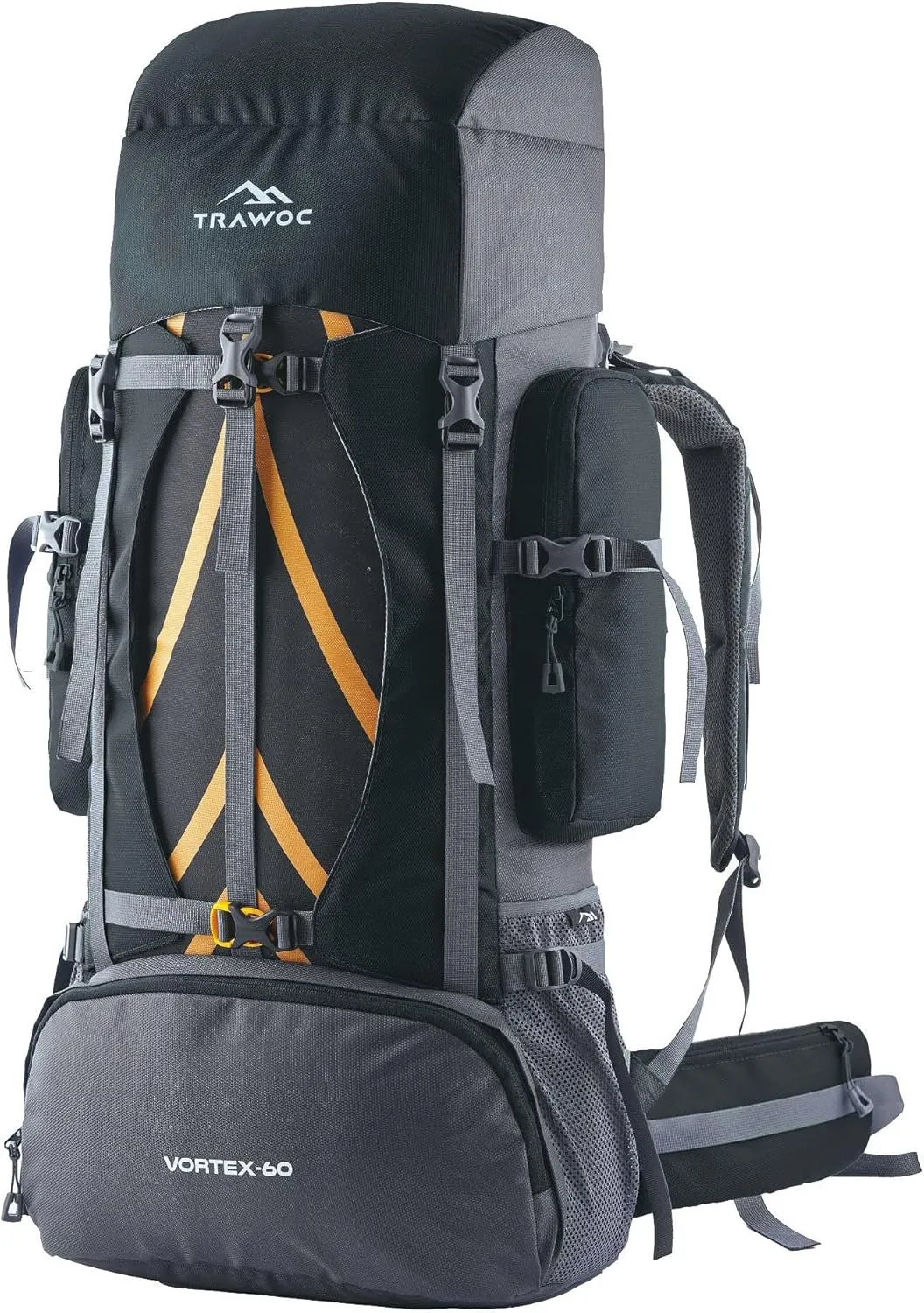 VORTEX 60L Travel Backpack - Hiking, Trekking Rucksack for Men & Women - HK004 - Black