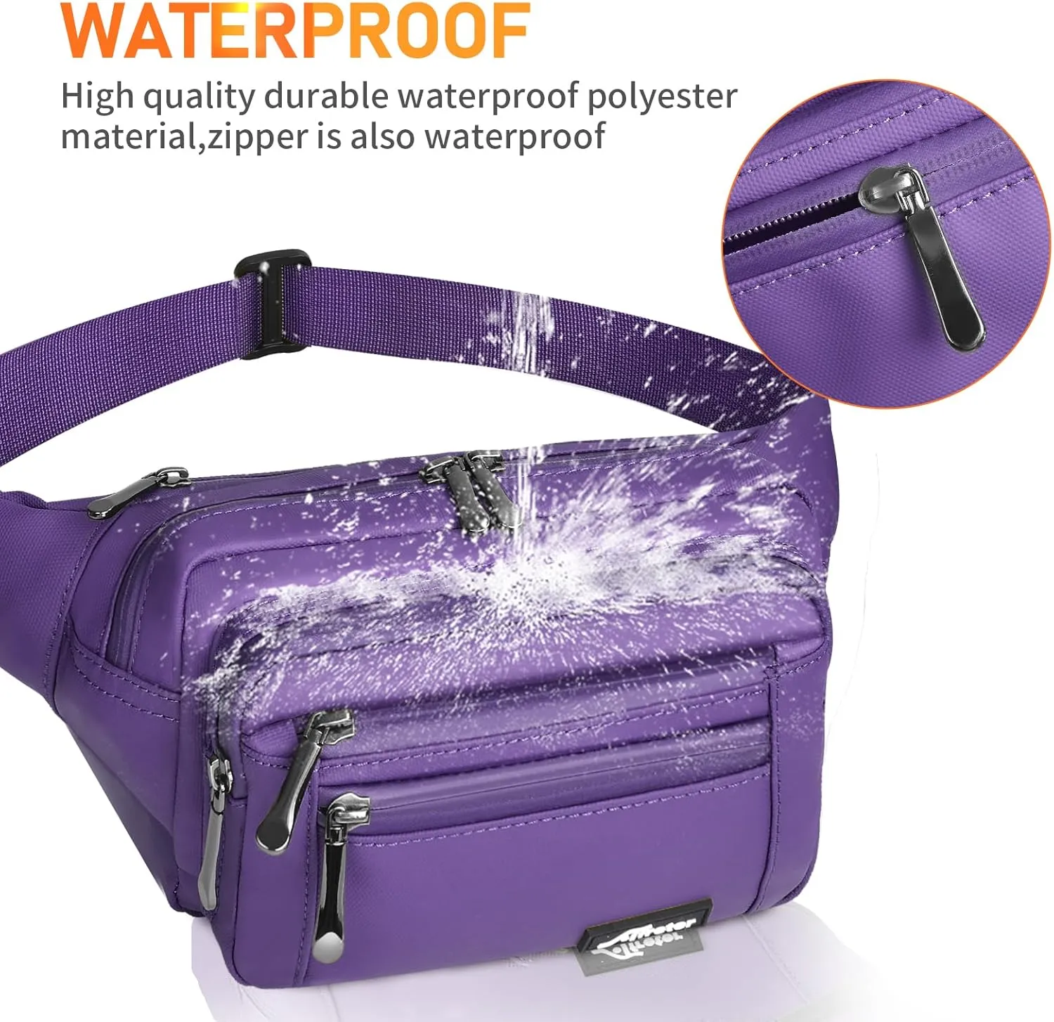 Waist Pack Bag Fanny Pack for Men&Women Hip Bum Bag with Adjustable Strap for Outdoors Workout Traveling Casual Running Hiking Cycling (Purple)