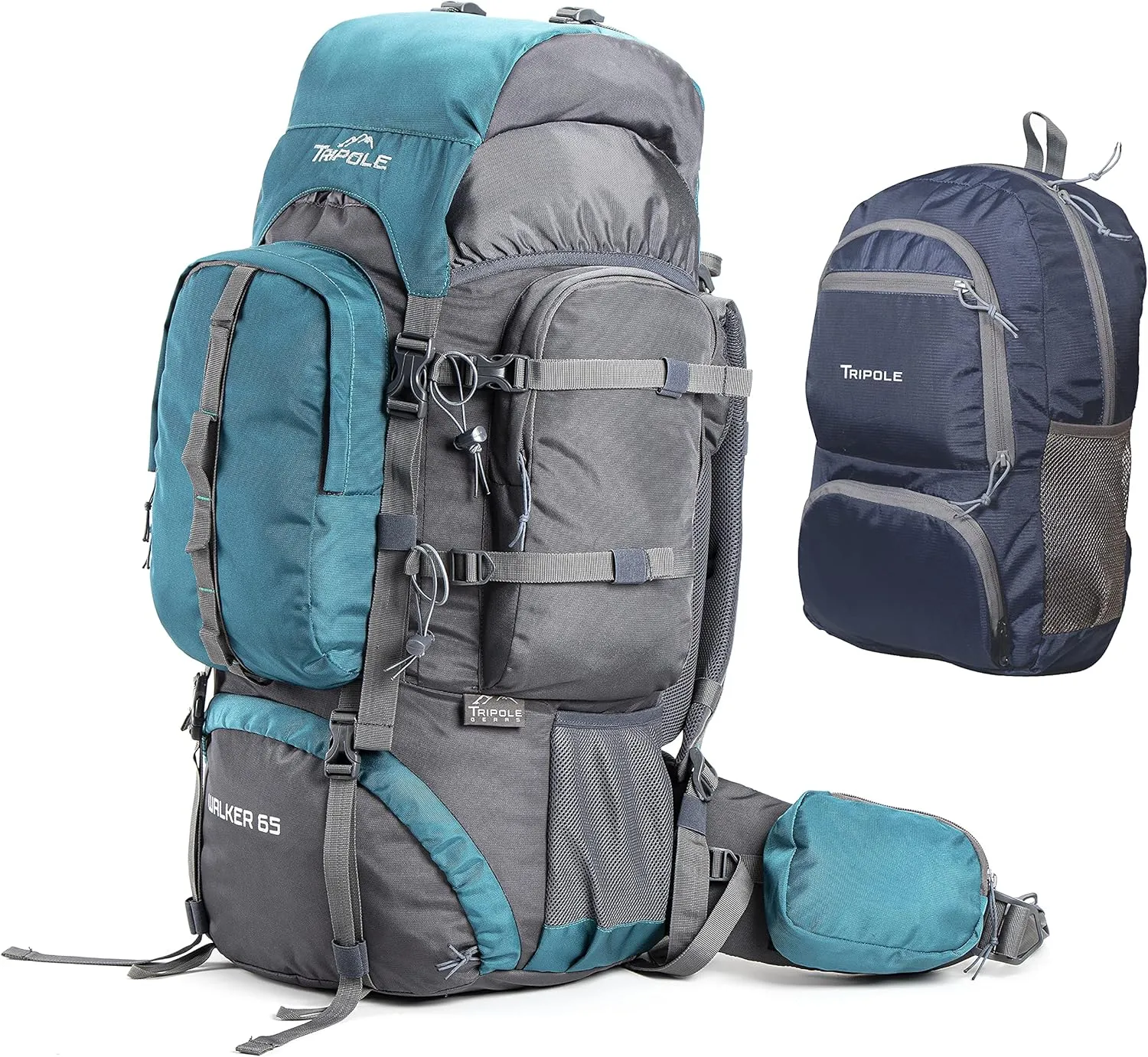 Walker 65 Litre Internal Frame Rucksack with 20 Litre Foldable Pack