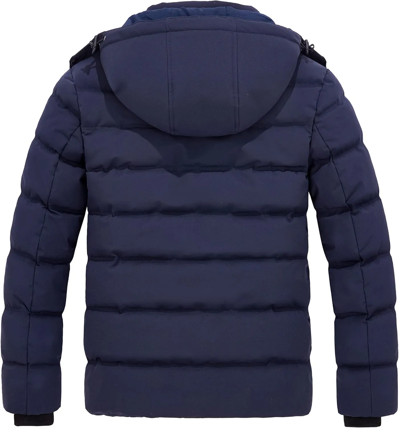 Wantdo Men's Hooded Winter Coat Warm Puffer Jacket Thicken Cotton Coat with Removable Hood