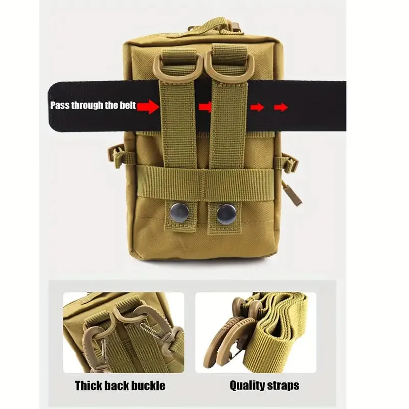 Wild West Trailblazer's EDC Tools Holster - Compact Frontier Gear Bag for Waist Attachment, Ideal for Outdoor Camping & Hiking Adventures