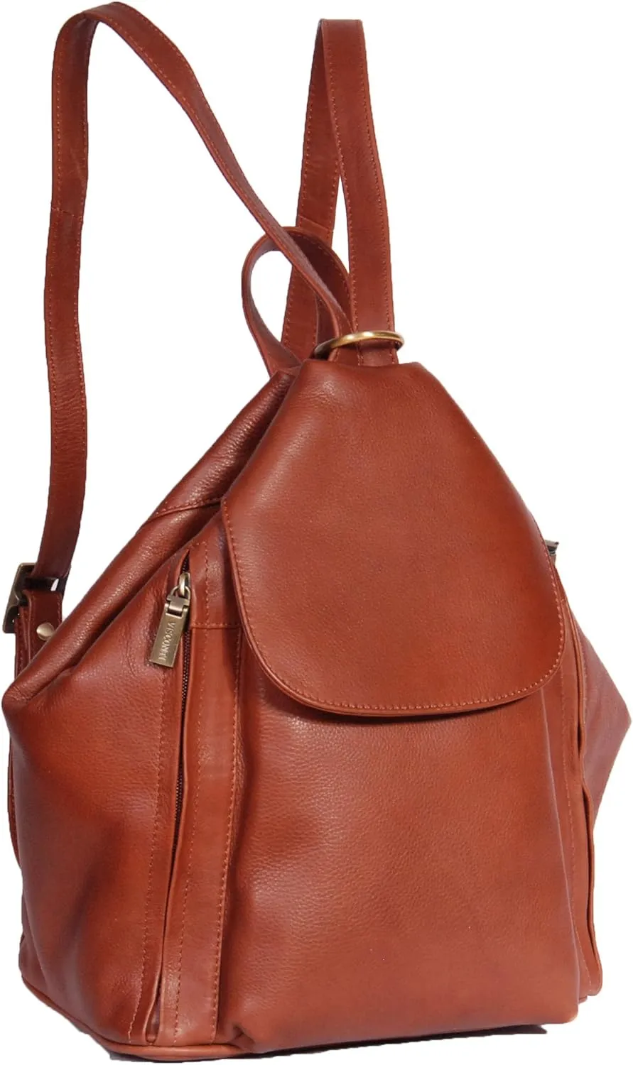 Womens Genuine Leather Backpack Rucksack Organiser Book Bag Rome Brown